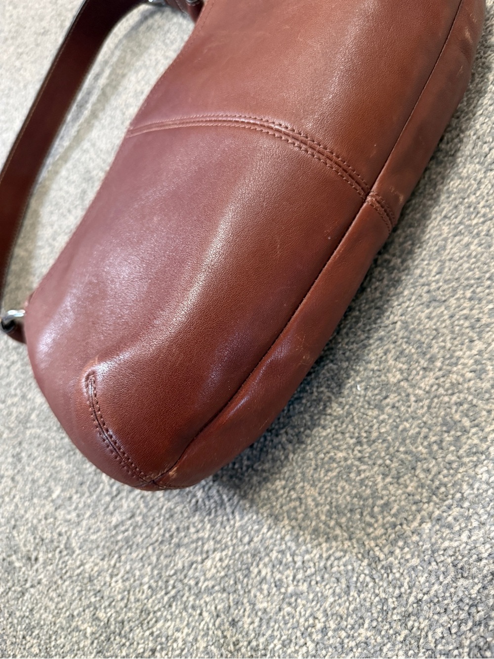 COACH Y2K Pleated Soho Brown Leather Hobo Shoulder Purse Bag F13729 - Picture 4 of 7